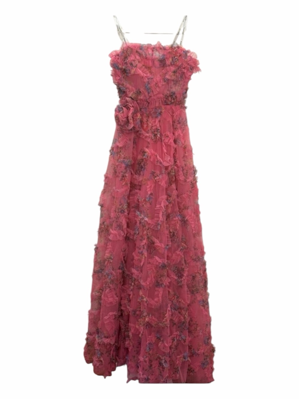NEW JOVANI floral strapless maxi gown in pink- rare color